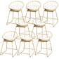 Scandinavian Coffee Shop Counter Stools Footrest Metal Backrest Gold Frame Bar Stool White-Gold 8 Piece Set Short Stool(18"H) Clearhalo 'Bar Furniture' 'Bar Stools' 'bar_stools' 'furn' 'furn_bar_stools' 'Furniture' 'furniture_bar_stools' 'Kitchen & Dining Furniture' 5080554