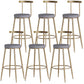 Scandinavian Coffee Shop Counter Stools Footrest Metal Backrest Gold Frame Bar Stool Grey 6 Piece Set Bar Stool(30"H) Clearhalo 'Bar Furniture' 'Bar Stools' 'bar_stools' 'furn' 'furn_bar_stools' 'Furniture' 'furniture_bar_stools' 'Kitchen & Dining Furniture' 5080559
