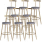 Scandinavian Coffee Shop Counter Stools Footrest Metal Backrest Gold Frame Bar Stool Grey 8 Piece Set Bar Stool(30"H) Clearhalo 'Bar Furniture' 'Bar Stools' 'bar_stools' 'furn' 'furn_bar_stools' 'Furniture' 'furniture_bar_stools' 'Kitchen & Dining Furniture' 5080560
