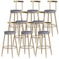 Scandinavian Coffee Shop Counter Stools Footrest Metal Backrest Gold Frame Bar Stool Grey 8 Piece Set Counter Stool(26"H) Clearhalo 'Bar Furniture' 'Bar Stools' 'bar_stools' 'furn' 'furn_bar_stools' 'Furniture' 'furniture_bar_stools' 'Kitchen & Dining Furniture' 5080564