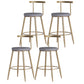 Scandinavian Coffee Shop Counter Stools Footrest Metal Backrest Gold Frame Bar Stool Grey 4 Piece Set Short Stool(18"H) Clearhalo 'Bar Furniture' 'Bar Stools' 'bar_stools' 'furn' 'furn_bar_stools' 'Furniture' 'furniture_bar_stools' 'Kitchen & Dining Furniture' 5080566