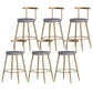 Scandinavian Coffee Shop Counter Stools Footrest Metal Backrest Gold Frame Bar Stool Grey 6 Piece Set Short Stool(18"H) Clearhalo 'Bar Furniture' 'Bar Stools' 'bar_stools' 'furn' 'furn_bar_stools' 'Furniture' 'furniture_bar_stools' 'Kitchen & Dining Furniture' 5080567