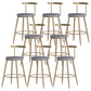 Scandinavian Coffee Shop Counter Stools Footrest Metal Backrest Gold Frame Bar Stool Grey 8 Piece Set Short Stool(18"H) Clearhalo 'Bar Furniture' 'Bar Stools' 'bar_stools' 'furn' 'furn_bar_stools' 'Furniture' 'furniture_bar_stools' 'Kitchen & Dining Furniture' 5080568