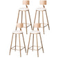 Scandinavian Coffee Shop Counter Stools Footrest Metal Backrest Gold Frame Bar Stool White 4 Piece Set Bar Stool(30"H) Clearhalo 'Bar Furniture' 'Bar Stools' 'bar_stools' 'furn' 'furn_bar_stools' 'Furniture' 'furniture_bar_stools' 'Kitchen & Dining Furniture' 5080570