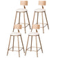 Scandinavian Coffee Shop Counter Stools Footrest Metal Backrest Gold Frame Bar Stool White 4 Piece Set Counter Stool(26"H) Clearhalo 'Bar Furniture' 'Bar Stools' 'bar_stools' 'furn' 'furn_bar_stools' 'Furniture' 'furniture_bar_stools' 'Kitchen & Dining Furniture' 5080574