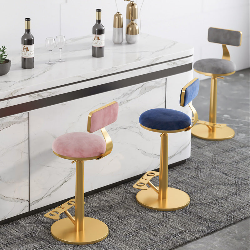 Indoor Footrest Counter Chair Adjustable Height Metal Swivel Counter Bar Stool Clearhalo 'Bar Furniture' 'Bar Stools' 'bar_stools' 'furn' 'furn_bar_stools' 'Furniture' 'furniture_bar_stools' 'Kitchen & Dining Furniture' 5080645