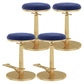 Indoor Footrest Counter Chair Adjustable Height Metal Swivel Counter Bar Stool Dark Blue 4 Piece Set Short (16"-23") Clearhalo 'Bar Furniture' 'Bar Stools' 'bar_stools' 'furn' 'furn_bar_stools' 'Furniture' 'furniture_bar_stools' 'Kitchen & Dining Furniture' 5080647