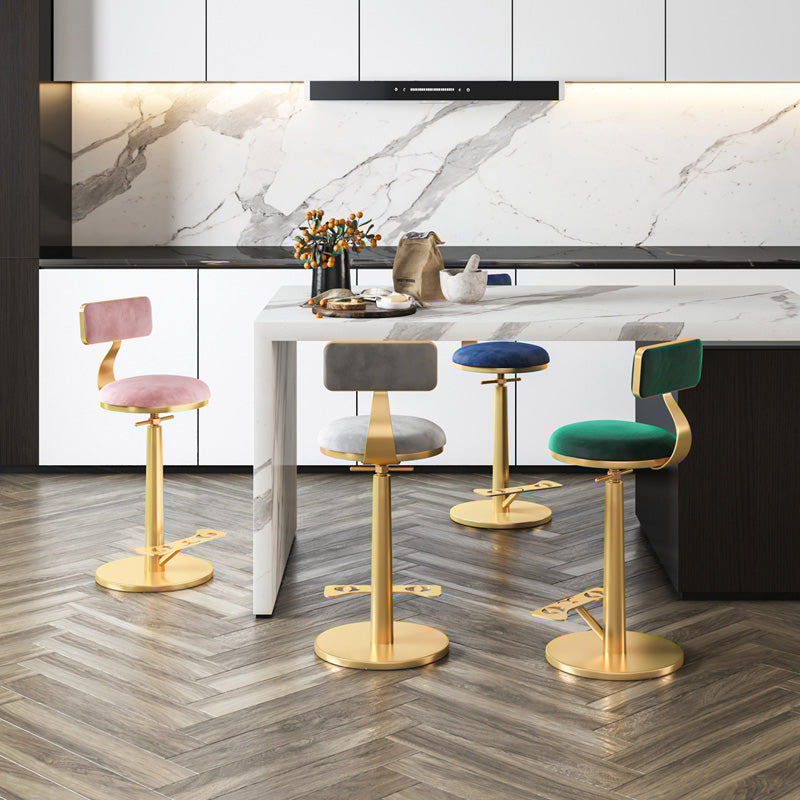 Indoor Footrest Counter Chair Adjustable Height Metal Swivel Counter Bar Stool Clearhalo 'Bar Furniture' 'Bar Stools' 'bar_stools' 'furn' 'furn_bar_stools' 'Furniture' 'furniture_bar_stools' 'Kitchen & Dining Furniture' 5080650