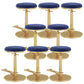 Indoor Footrest Counter Chair Adjustable Height Metal Swivel Counter Bar Stool Dark Blue 8 Piece Set Short (16"-23") Clearhalo 'Bar Furniture' 'Bar Stools' 'bar_stools' 'furn' 'furn_bar_stools' 'Furniture' 'furniture_bar_stools' 'Kitchen & Dining Furniture' 5080651