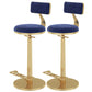 Indoor Footrest Counter Chair Adjustable Height Metal Swivel Counter Bar Stool Blue 2 Piece Set Bar (28"-33") Clearhalo 'Bar Furniture' 'Bar Stools' 'bar_stools' 'furn' 'furn_bar_stools' 'Furniture' 'furniture_bar_stools' 'Kitchen & Dining Furniture' 5080654