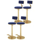 Indoor Footrest Counter Chair Adjustable Height Metal Swivel Counter Bar Stool Blue 4 Piece Set Bar (28"-33") Clearhalo 'Bar Furniture' 'Bar Stools' 'bar_stools' 'furn' 'furn_bar_stools' 'Furniture' 'furniture_bar_stools' 'Kitchen & Dining Furniture' 5080656