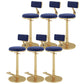 Indoor Footrest Counter Chair Adjustable Height Metal Swivel Counter Bar Stool Blue 6 Piece Set Bar (28"-33") Clearhalo 'Bar Furniture' 'Bar Stools' 'bar_stools' 'furn' 'furn_bar_stools' 'Furniture' 'furniture_bar_stools' 'Kitchen & Dining Furniture' 5080658