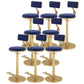 Indoor Footrest Counter Chair Adjustable Height Metal Swivel Counter Bar Stool Blue 8 Piece Set Bar (28"-33") Clearhalo 'Bar Furniture' 'Bar Stools' 'bar_stools' 'furn' 'furn_bar_stools' 'Furniture' 'furniture_bar_stools' 'Kitchen & Dining Furniture' 5080660