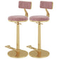Indoor Footrest Counter Chair Adjustable Height Metal Swivel Counter Bar Stool Pink 2 Piece Set Bar (28"-33") Clearhalo 'Bar Furniture' 'Bar Stools' 'bar_stools' 'furn' 'furn_bar_stools' 'Furniture' 'furniture_bar_stools' 'Kitchen & Dining Furniture' 5080662