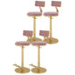 Indoor Footrest Counter Chair Adjustable Height Metal Swivel Counter Bar Stool Pink 4 Piece Set Bar (28"-33") Clearhalo 'Bar Furniture' 'Bar Stools' 'bar_stools' 'furn' 'furn_bar_stools' 'Furniture' 'furniture_bar_stools' 'Kitchen & Dining Furniture' 5080663