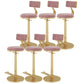 Indoor Footrest Counter Chair Adjustable Height Metal Swivel Counter Bar Stool Pink 6 Piece Set Bar (28"-33") Clearhalo 'Bar Furniture' 'Bar Stools' 'bar_stools' 'furn' 'furn_bar_stools' 'Furniture' 'furniture_bar_stools' 'Kitchen & Dining Furniture' 5080665