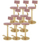 Indoor Footrest Counter Chair Adjustable Height Metal Swivel Counter Bar Stool Pink 8 Piece Set Bar (28"-33") Clearhalo 'Bar Furniture' 'Bar Stools' 'bar_stools' 'furn' 'furn_bar_stools' 'Furniture' 'furniture_bar_stools' 'Kitchen & Dining Furniture' 5080667