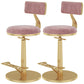 Indoor Footrest Counter Chair Adjustable Height Metal Swivel Counter Bar Stool Pink 2 Piece Set Short (16"-23") Clearhalo 'Bar Furniture' 'Bar Stools' 'bar_stools' 'furn' 'furn_bar_stools' 'Furniture' 'furniture_bar_stools' 'Kitchen & Dining Furniture' 5080670