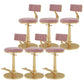 Indoor Footrest Counter Chair Adjustable Height Metal Swivel Counter Bar Stool Pink 6 Piece Set Short (16"-23") Clearhalo 'Bar Furniture' 'Bar Stools' 'bar_stools' 'furn' 'furn_bar_stools' 'Furniture' 'furniture_bar_stools' 'Kitchen & Dining Furniture' 5080672