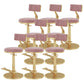 Indoor Footrest Counter Chair Adjustable Height Metal Swivel Counter Bar Stool Pink 8 Piece Set Short (16"-23") Clearhalo 'Bar Furniture' 'Bar Stools' 'bar_stools' 'furn' 'furn_bar_stools' 'Furniture' 'furniture_bar_stools' 'Kitchen & Dining Furniture' 5080673