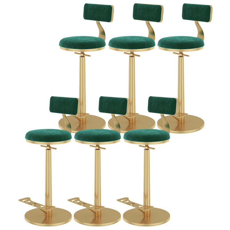 Indoor Footrest Counter Chair Adjustable Height Metal Swivel Counter Bar Stool Green 6 Piece Set Bar (28"-33") Clearhalo 'Bar Furniture' 'Bar Stools' 'bar_stools' 'furn' 'furn_bar_stools' 'Furniture' 'furniture_bar_stools' 'Kitchen & Dining Furniture' 5080676