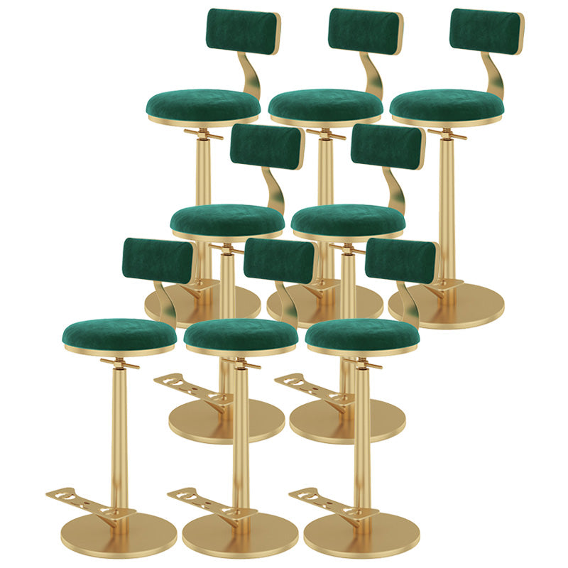 Indoor Footrest Counter Chair Adjustable Height Metal Swivel Counter Bar Stool Green 8 Piece Set Bar (28"-33") Clearhalo 'Bar Furniture' 'Bar Stools' 'bar_stools' 'furn' 'furn_bar_stools' 'Furniture' 'furniture_bar_stools' 'Kitchen & Dining Furniture' 5080677