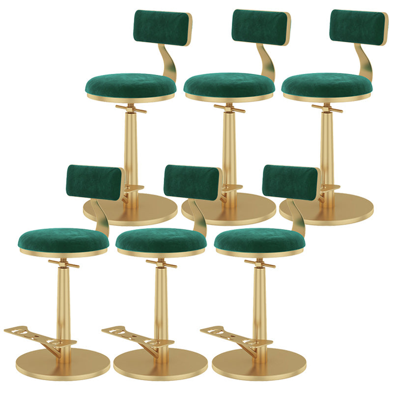 Indoor Footrest Counter Chair Adjustable Height Metal Swivel Counter Bar Stool Green 6 Piece Set Short (16"-23") Clearhalo 'Bar Furniture' 'Bar Stools' 'bar_stools' 'furn' 'furn_bar_stools' 'Furniture' 'furniture_bar_stools' 'Kitchen & Dining Furniture' 5080680