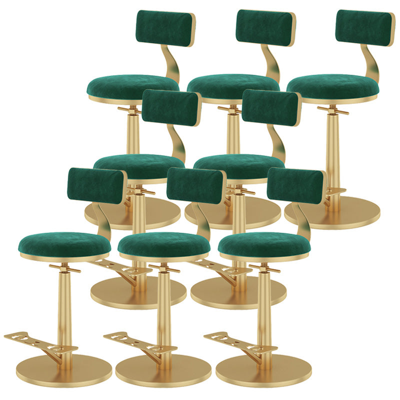Indoor Footrest Counter Chair Adjustable Height Metal Swivel Counter Bar Stool Green 8 Piece Set Short (16"-23") Clearhalo 'Bar Furniture' 'Bar Stools' 'bar_stools' 'furn' 'furn_bar_stools' 'Furniture' 'furniture_bar_stools' 'Kitchen & Dining Furniture' 5080681