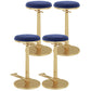 Indoor Footrest Counter Chair Adjustable Height Metal Swivel Counter Bar Stool Dark Blue 4 Piece Set Bar (28"-33") Clearhalo 'Bar Furniture' 'Bar Stools' 'bar_stools' 'furn' 'furn_bar_stools' 'Furniture' 'furniture_bar_stools' 'Kitchen & Dining Furniture' 5080683
