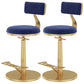 Indoor Footrest Counter Chair Adjustable Height Metal Swivel Counter Bar Stool Blue 2 Piece Set Short (16"-23") Clearhalo 'Bar Furniture' 'Bar Stools' 'bar_stools' 'furn' 'furn_bar_stools' 'Furniture' 'furniture_bar_stools' 'Kitchen & Dining Furniture' 5080686