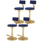 Indoor Footrest Counter Chair Adjustable Height Metal Swivel Counter Bar Stool Blue 4 Piece Set Short (16"-23") Clearhalo 'Bar Furniture' 'Bar Stools' 'bar_stools' 'furn' 'furn_bar_stools' 'Furniture' 'furniture_bar_stools' 'Kitchen & Dining Furniture' 5080687