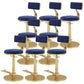 Indoor Footrest Counter Chair Adjustable Height Metal Swivel Counter Bar Stool Blue 8 Piece Set Short (16"-23") Clearhalo 'Bar Furniture' 'Bar Stools' 'bar_stools' 'furn' 'furn_bar_stools' 'Furniture' 'furniture_bar_stools' 'Kitchen & Dining Furniture' 5080689