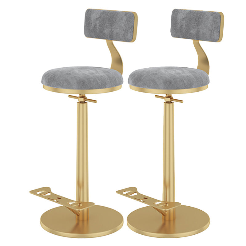 Indoor Footrest Counter Chair Adjustable Height Metal Swivel Counter Bar Stool Grey 2 Piece Set Bar (28"-33") Clearhalo 'Bar Furniture' 'Bar Stools' 'bar_stools' 'furn' 'furn_bar_stools' 'Furniture' 'furniture_bar_stools' 'Kitchen & Dining Furniture' 5080690