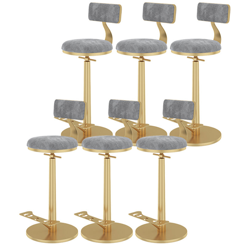 Indoor Footrest Counter Chair Adjustable Height Metal Swivel Counter Bar Stool Grey 6 Piece Set Bar (28"-33") Clearhalo 'Bar Furniture' 'Bar Stools' 'bar_stools' 'furn' 'furn_bar_stools' 'Furniture' 'furniture_bar_stools' 'Kitchen & Dining Furniture' 5080692