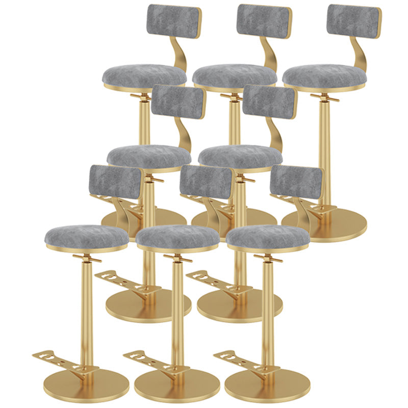 Indoor Footrest Counter Chair Adjustable Height Metal Swivel Counter Bar Stool Grey 8 Piece Set Bar (28"-33") Clearhalo 'Bar Furniture' 'Bar Stools' 'bar_stools' 'furn' 'furn_bar_stools' 'Furniture' 'furniture_bar_stools' 'Kitchen & Dining Furniture' 5080693