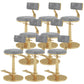 Indoor Footrest Counter Chair Adjustable Height Metal Swivel Counter Bar Stool Grey 8 Piece Set Short (16"-23") Clearhalo 'Bar Furniture' 'Bar Stools' 'bar_stools' 'furn' 'furn_bar_stools' 'Furniture' 'furniture_bar_stools' 'Kitchen & Dining Furniture' 5080697