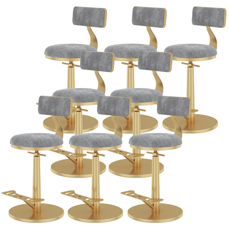 Indoor Footrest Counter Chair Adjustable Height Metal Swivel Counter Bar Stool Grey 8 Piece Set Short (16"-23") Clearhalo 'Bar Furniture' 'Bar Stools' 'bar_stools' 'furn' 'furn_bar_stools' 'Furniture' 'furniture_bar_stools' 'Kitchen & Dining Furniture' 5080697