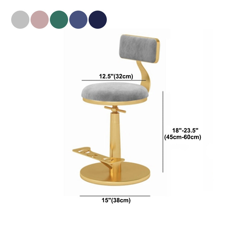 Indoor Footrest Counter Chair Adjustable Height Metal Swivel Counter Bar Stool Clearhalo 'Bar Furniture' 'Bar Stools' 'bar_stools' 'furn' 'furn_bar_stools' 'Furniture' 'furniture_bar_stools' 'Kitchen & Dining Furniture' 5080698