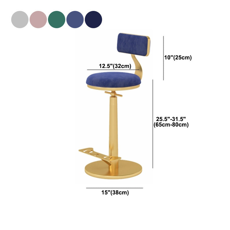 Indoor Footrest Counter Chair Adjustable Height Metal Swivel Counter Bar Stool Clearhalo 'Bar Furniture' 'Bar Stools' 'bar_stools' 'furn' 'furn_bar_stools' 'Furniture' 'furniture_bar_stools' 'Kitchen & Dining Furniture' 5080699