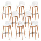 Modern Wood Barstool Simple Low Back Indoor Tall Stool with Plastic Seat White 8 Piece Set Bar Stool(30"H) Clearhalo 'Bar Furniture' 'Bar Stools' 'bar_stools' 'furn' 'furn_bar_stools' 'Furniture' 'furniture_bar_stools' 'Kitchen & Dining Furniture' 5080853