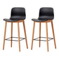 Modern Wood Barstool Simple Low Back Indoor Tall Stool with Plastic Seat Black 2 Piece Set Counter Stool(26"H) Clearhalo 'Bar Furniture' 'Bar Stools' 'bar_stools' 'furn' 'furn_bar_stools' 'Furniture' 'furniture_bar_stools' 'Kitchen & Dining Furniture' 5080855