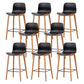 Modern Wood Barstool Simple Low Back Indoor Tall Stool with Plastic Seat Black 8 Piece Set Counter Stool(26"H) Clearhalo 'Bar Furniture' 'Bar Stools' 'bar_stools' 'furn' 'furn_bar_stools' 'Furniture' 'furniture_bar_stools' 'Kitchen & Dining Furniture' 5080858