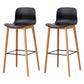 Modern Wood Barstool Simple Low Back Indoor Tall Stool with Plastic Seat Black 2 Piece Set Bar Stool(30"H) Clearhalo 'Bar Furniture' 'Bar Stools' 'bar_stools' 'furn' 'furn_bar_stools' 'Furniture' 'furniture_bar_stools' 'Kitchen & Dining Furniture' 5080859