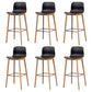 Modern Wood Barstool Simple Low Back Indoor Tall Stool with Plastic Seat Black 6 Piece Set Bar Stool(30"H) Clearhalo 'Bar Furniture' 'Bar Stools' 'bar_stools' 'furn' 'furn_bar_stools' 'Furniture' 'furniture_bar_stools' 'Kitchen & Dining Furniture' 5080861