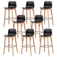 Modern Wood Barstool Simple Low Back Indoor Tall Stool with Plastic Seat Black 8 Piece Set Bar Stool(30"H) Clearhalo 'Bar Furniture' 'Bar Stools' 'bar_stools' 'furn' 'furn_bar_stools' 'Furniture' 'furniture_bar_stools' 'Kitchen & Dining Furniture' 5080862