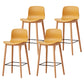 Modern Wood Barstool Simple Low Back Indoor Tall Stool with Plastic Seat Yellow 4 Piece Set Counter Stool(26"H) Clearhalo 'Bar Furniture' 'Bar Stools' 'bar_stools' 'furn' 'furn_bar_stools' 'Furniture' 'furniture_bar_stools' 'Kitchen & Dining Furniture' 5080864