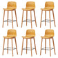 Modern Wood Barstool Simple Low Back Indoor Tall Stool with Plastic Seat Yellow 6 Piece Set Counter Stool(26"H) Clearhalo 'Bar Furniture' 'Bar Stools' 'bar_stools' 'furn' 'furn_bar_stools' 'Furniture' 'furniture_bar_stools' 'Kitchen & Dining Furniture' 5080865