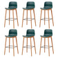 Modern Wood Barstool Simple Low Back Indoor Tall Stool with Plastic Seat Green 6 Piece Set Bar Stool(30"H) Clearhalo 'Bar Furniture' 'Bar Stools' 'bar_stools' 'furn' 'furn_bar_stools' 'Furniture' 'furniture_bar_stools' 'Kitchen & Dining Furniture' 5080869
