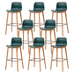 Modern Wood Barstool Simple Low Back Indoor Tall Stool with Plastic Seat Green 8 Piece Set Bar Stool(30"H) Clearhalo 'Bar Furniture' 'Bar Stools' 'bar_stools' 'furn' 'furn_bar_stools' 'Furniture' 'furniture_bar_stools' 'Kitchen & Dining Furniture' 5080870