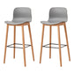 Modern Wood Barstool Simple Low Back Indoor Tall Stool with Plastic Seat Grey 2 Piece Set Bar Stool(30"H) Clearhalo 'Bar Furniture' 'Bar Stools' 'bar_stools' 'furn' 'furn_bar_stools' 'Furniture' 'furniture_bar_stools' 'Kitchen & Dining Furniture' 5080871
